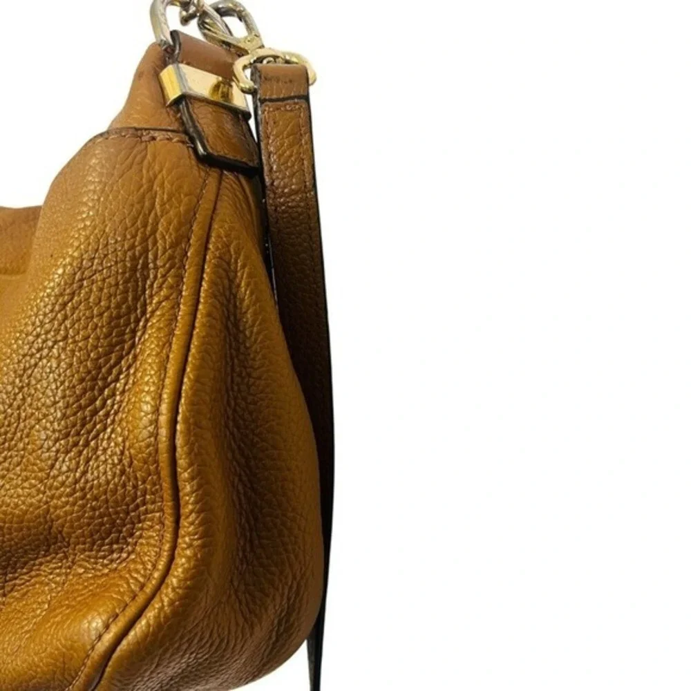 Michael Kors Bedford Flap Shoulder Crossbody Bag Purse Pebbled Leather Brown‎